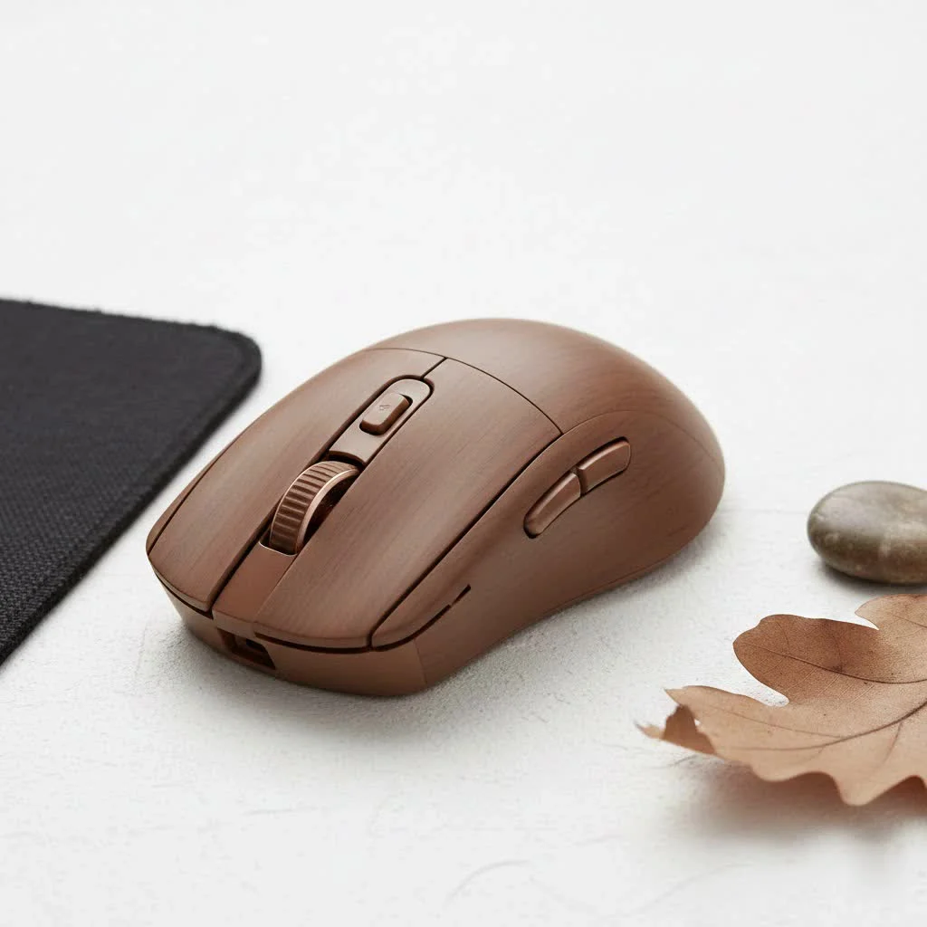 Gamer using a gaming mouse and mouse pad
