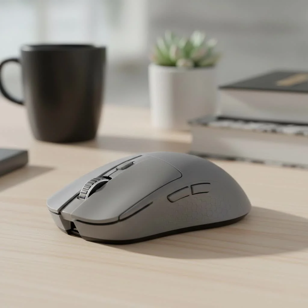 Lightweight wireless gaming mouse with honeycomb shell design
