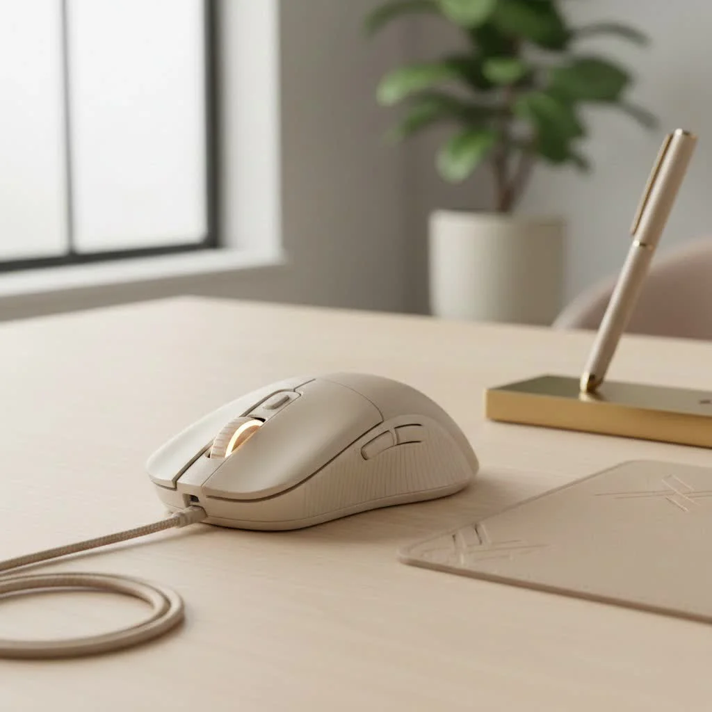 Gamer using a large ergonomic gaming mouse